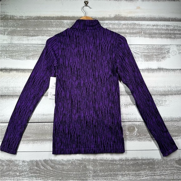 Athleta Flurry Elemental Turtleneck Purple Black Print Women’s Size XS - Picture 6 of 15